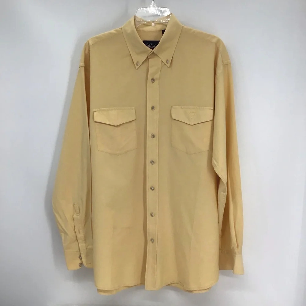 Lucchese Classics Men’s Long Sleeve Western Shirt Pale Yellow Casual Size M/L